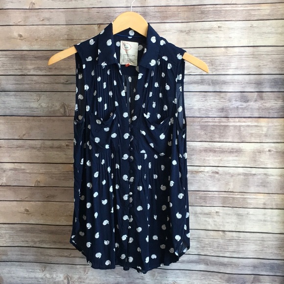 Anthropologie Tops - Anthropologie Conversations 7 of 52 Navy Snail Top